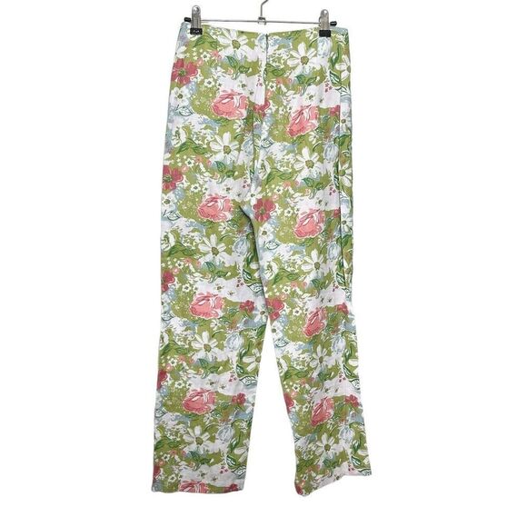 REFORMATION Pinegrove Linen Pants Women’s Size 2 Floral Print High Rise Cropped - Picture 2 of 10
